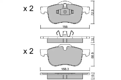 Комплект тормозных колодок (AISIN: BPVO-1001)